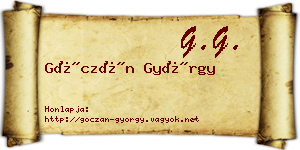 Góczán György névjegykártya