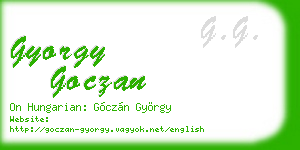 gyorgy goczan business card