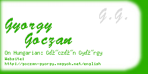 gyorgy goczan business card